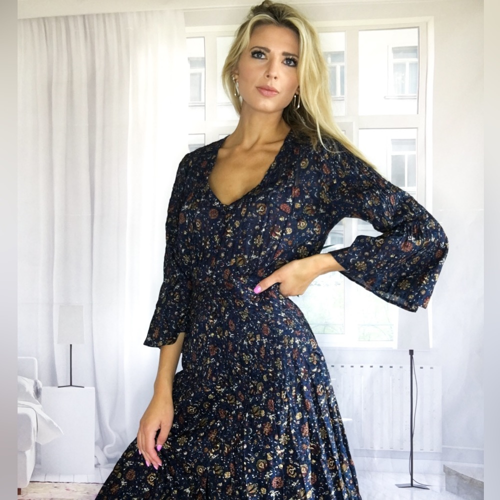 Veronica Beard Floral Blue Dress